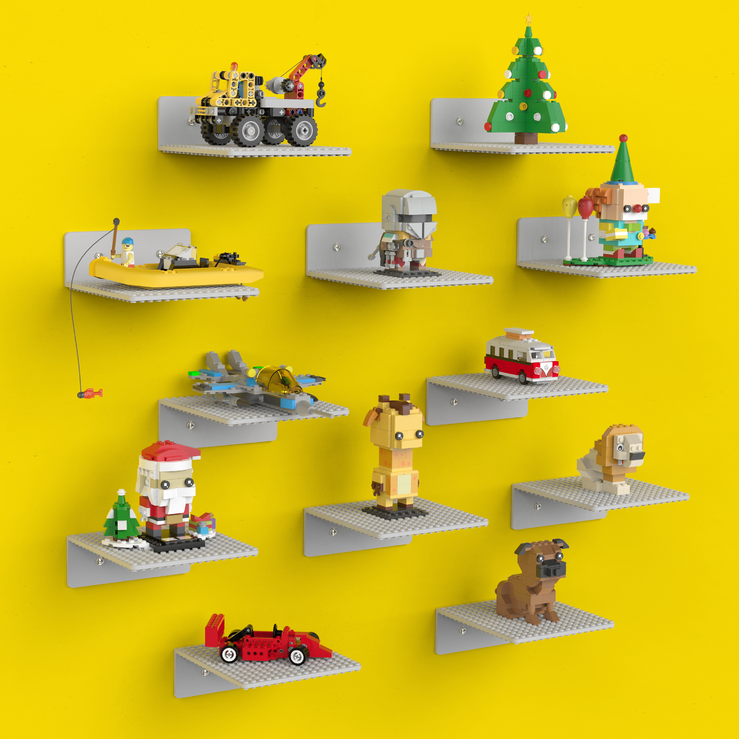 Dual-Sided Floating LEGO Display Shelf – Slate