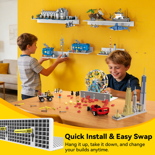 Medium Floating Shelf with LEGO Stud Baseplate