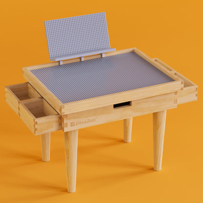 Convertible Wooden Kids Play Desk & Block Table