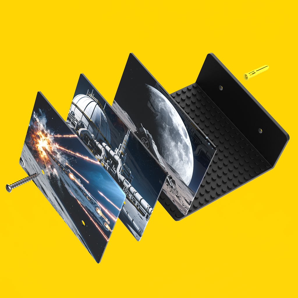 BlissBox Floating Shelves for Wall Compatible with Lego Building Bricks, Theme Series