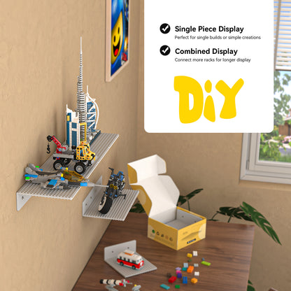 Dual-Sided Floating LEGO Display Shelf – Slate