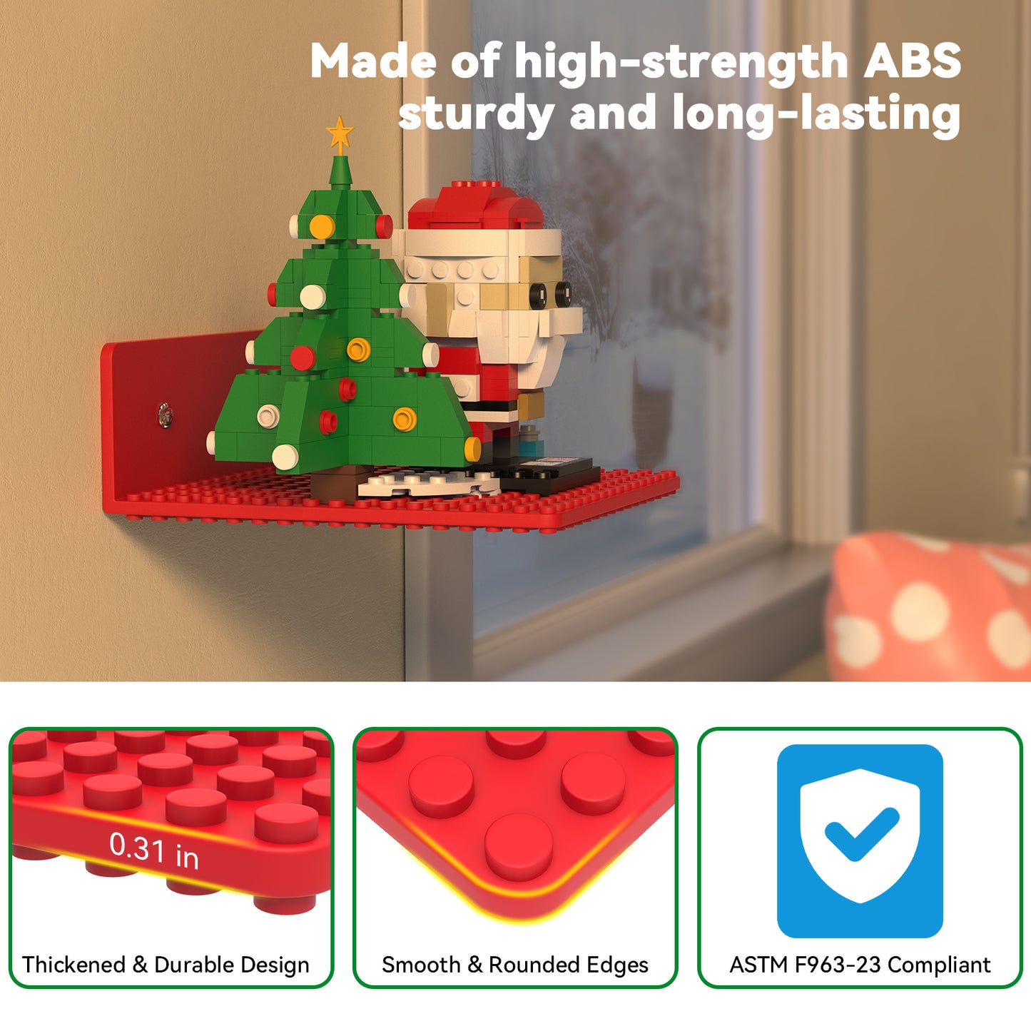 Display Deck S Floating LEGO Brick Shelf – Chroma 8 Set