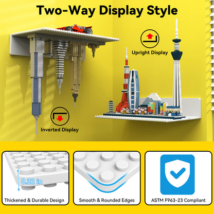 Medium Floating Shelf with LEGO Stud Baseplate