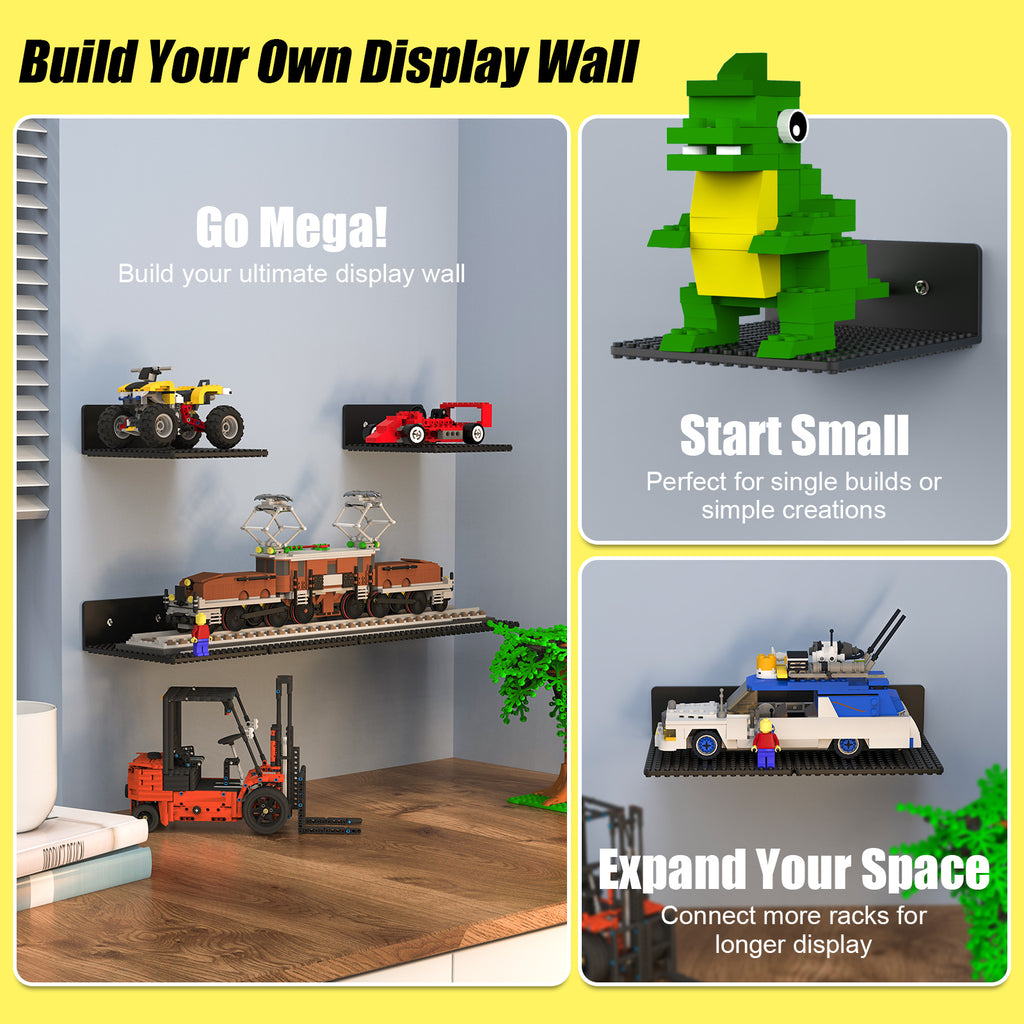 Floating Shelves for Wall Compatible with Lego Building Bricks