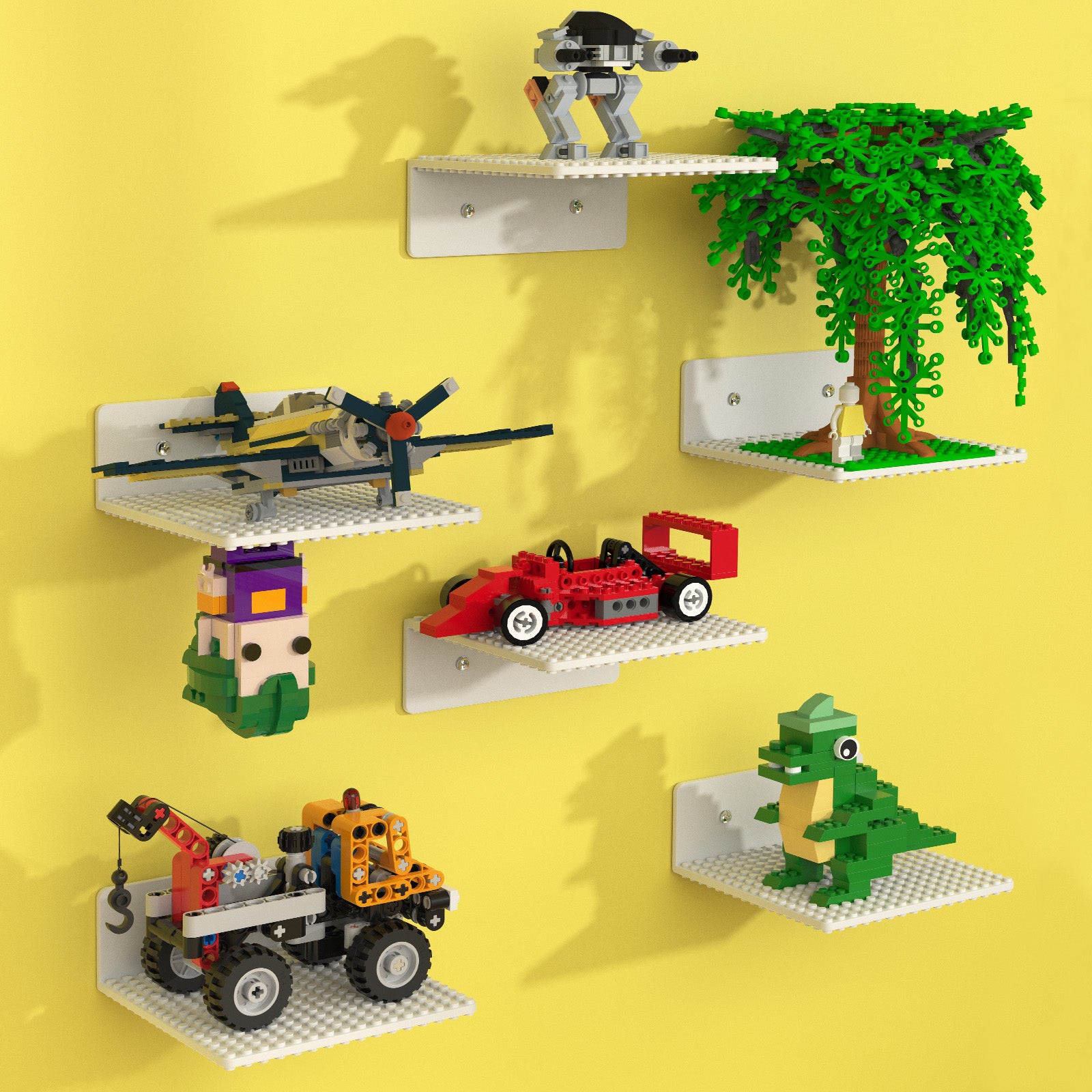 Floating Shelves for Wall Compatible with Lego Building Bricks