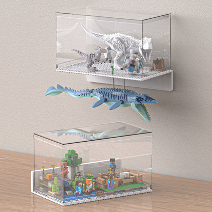 Minifigure Display Case for LEGO Bricks Wall & Desktop White 2pack