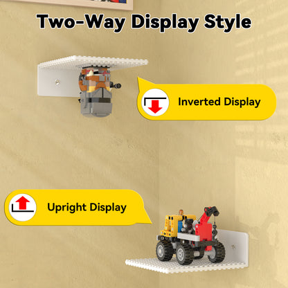Dual-Sided LEGO Display Shelf with Stud Baseplate