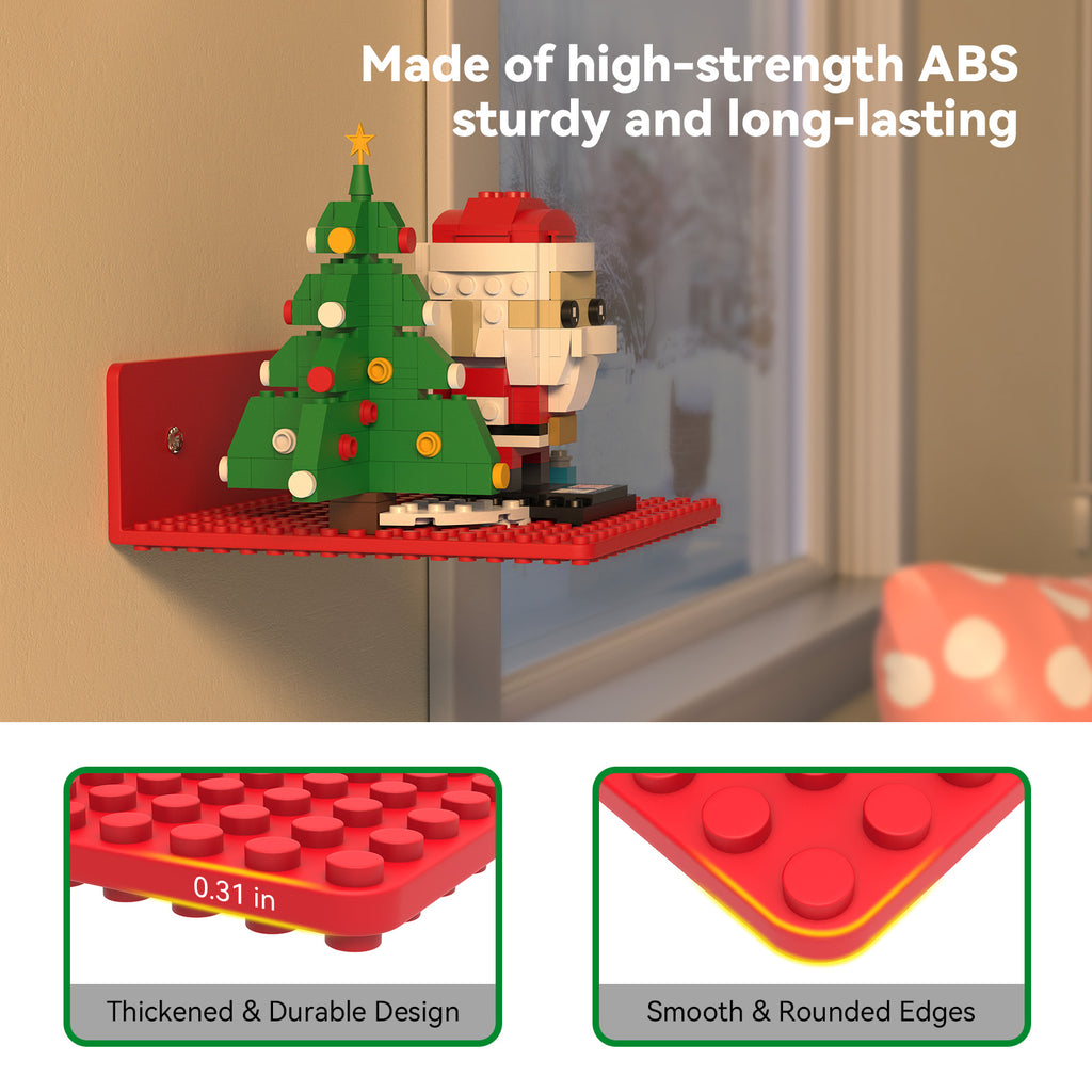 BlissBox Floating Shelves for Wall Compatible with Lego Building Bricks, Multicolor