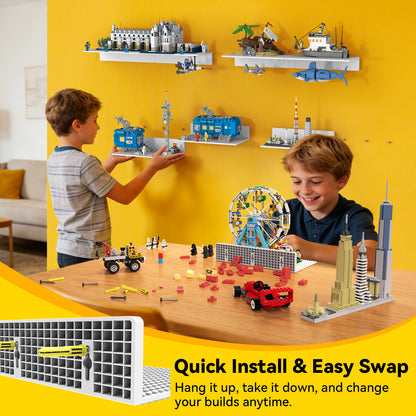 Medium Floating Shelf with LEGO Stud Baseplate