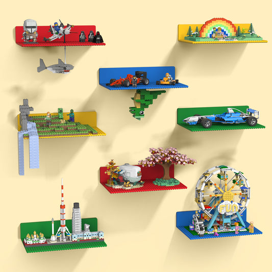 Floating Shelves for Wall Compatible with Lego Bricks,4Color