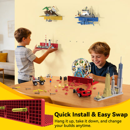 Floating Shelves for Wall Compatible with Lego Bricks,4Color