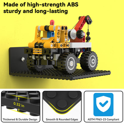 Dual-Sided Display Deck S Floating Shelf for Brick Builds